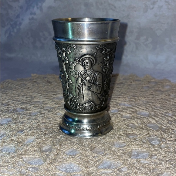 Other - Vintage German 95% Pewter shot glass. Intricately Designed.